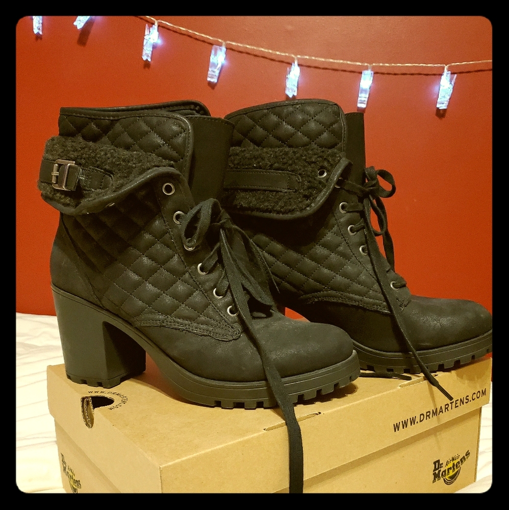 Black Chunky Heel Boot